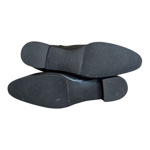 Black pointed toe leather sock boots - Picture 6 of 12